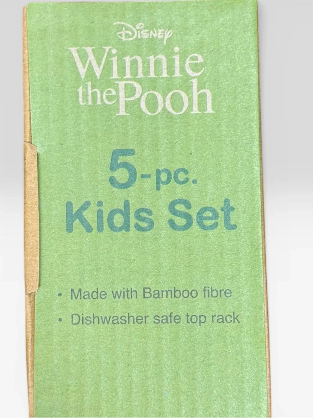Disney Winnie The Pooh 5 Piece Kids Dish Set Bamboo Fiber New